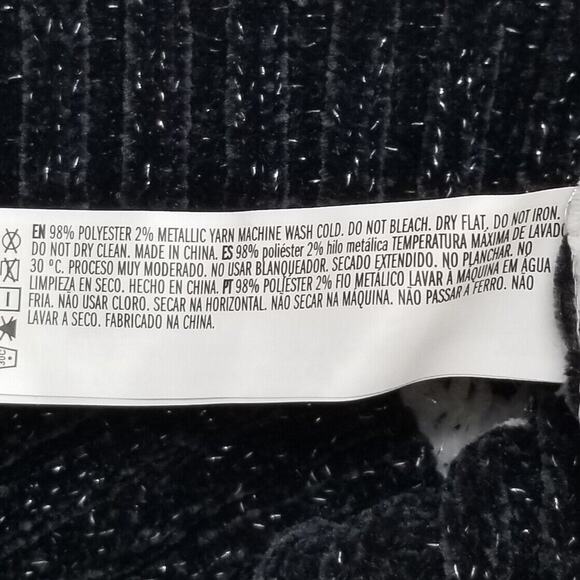 FOREVER 21 Hooded Sweater Juniors 13/14 Black White Striped New - Picture 7 of 16